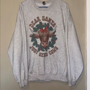 Gildan Gray 'Dear Santa' Graphic Men's Sweater